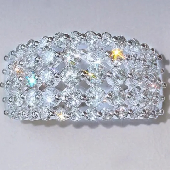 Women's ring 925 plated with rhinestone size 6 to 9 - Picture 4 of 4
